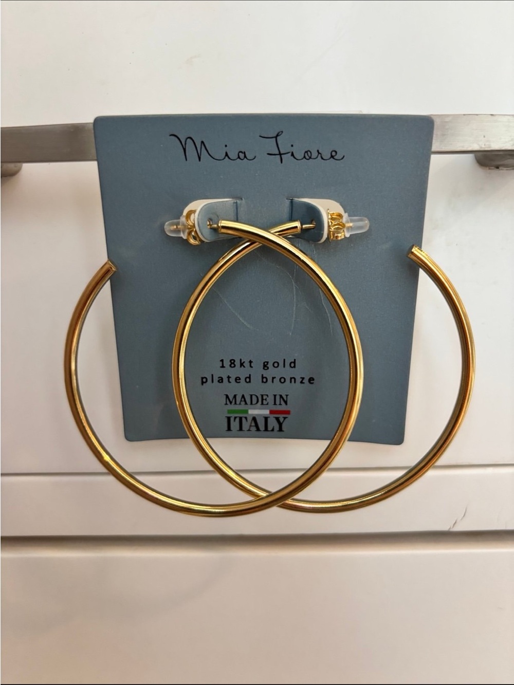 Mia Fiore 18K Gold Plated Bronze Hoop Earrings